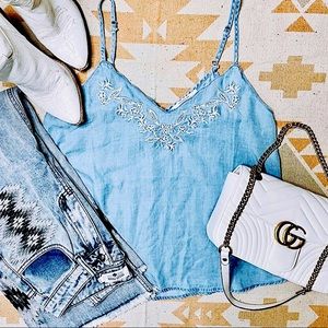 NWT Women’s Embroidered Denim Top